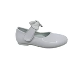 Zerhan 350 Kız Çocuk Beyaz Rugan Fiyonklu Cırtlı Babet thumbnail 1