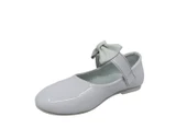 Zerhan 350 Kız Çocuk Beyaz Rugan Fiyonklu Cırtlı Babet thumbnail 3