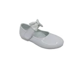 Zerhan 350 Kız Çocuk Beyaz Rugan Fiyonklu Cırtlı Babet thumbnail 5