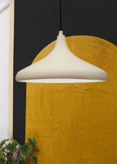 MYLİGHTS  MODERN SPOR BEYAZ  MUTFAK AVİZE METAL SARKIT 35 CM CAP - 1