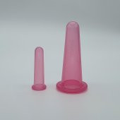 Silikon Yüz Masaj Kupa Seti  2li Pembe Renk - 1
