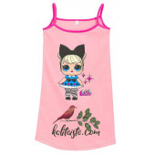 Kız Çocuk İp Askılı Elbise Pembe - 1