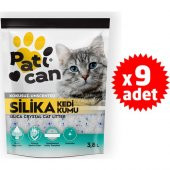 9 ADET PATİCAN SİLİKA KRİSTAL KEDİ KUMU 3.8 LT - 1