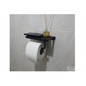 Risingmaber Metal Mat Siyah Telefon Raflı Hediye Kokulu Tuvalet Kağıtlık( Koku Hediyeli) - 1