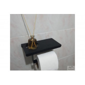 Risingmaber Metal Mat Siyah Telefon Raflı Hediye Kokulu Tuvalet Kağıtlık( Koku Hediyeli) - 2