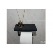 Risingmaber Metal Mat Siyah Telefon Raflı Hediye Kokulu Tuvalet Kağıtlık( Koku Hediyeli) - 4