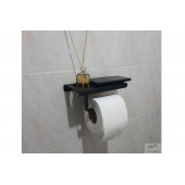 Risingmaber Metal Mat Siyah Telefon Raflı Hediye Kokulu Tuvalet Kağıtlık( Koku Hediyeli) - 5