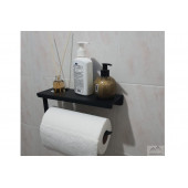 Risingmaber Siyah Metal Havlu Askısı Mutfak Banyo Raflı Havluluk Metal Raflı Havluluk(Koku Hediyeli) - 4