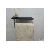 Risingmaber Siyah Metal Havlu Askısı Mutfak Banyo Raflı Havluluk Metal Raflı Havluluk(Koku Hediyeli) - 5