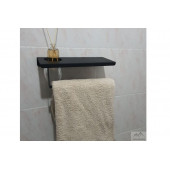 Risingmaber Siyah Metal Havlu Askısı Mutfak Banyo Raflı Havluluk Metal Raflı Havluluk(Koku Hediyeli) - 7