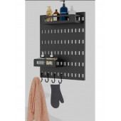Risingmaber Metal Mat Siyah Asma Aparatlı Banyo Bölmeli Duvar Organizeri Banyo Düzenleyici(Koku Hediyeli) - 2