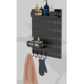 Risingmaber Metal Mat Siyah Asma Aparatlı Banyo Bölmeli Duvar Organizeri Banyo Düzenleyici(Koku Hediyeli) - 3