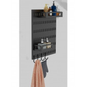 Risingmaber Metal Mat Siyah Asma Aparatlı Banyo Bölmeli Duvar Organizeri Banyo Düzenleyici(Koku Hediyeli) - 4