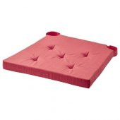 Sandalye Minderi Kırmızı Renk MeridyenDukkan 35/42x40x4 cm IKEA Cırt Cırtlı Bantlı - 1