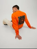 JACK JONES Erkek Yuvarlak Yaka Arkası Baskılı Sweatshirt 12229874 thumbnail 1