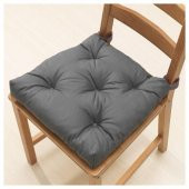 Sandalye Minderi Cırt Koyu Gri Renk 40/35x38x7 Cm MeridyenDukkan Cırt-Cırtlı-Pamuklu - 2