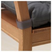 Sandalye Minderi Cırt Koyu Gri Renk 40/35x38x7 Cm MeridyenDukkan Cırt-Cırtlı-Pamuklu - 3