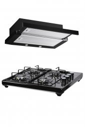 Siyah Aspiratörlü Set Üstü Ocaklı Takım (ds6-905 Aspiratör + Lx-420f Ocak) - 1