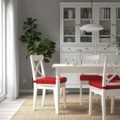 Sandalye Minderi Kırmızı Renk 40/35x38x7 Cm MeridyenDukkan Cırt-Cırtlı IKEA-Pamuklu - 2