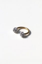 Swarovski Taşlı Top Gold Piercing - 1