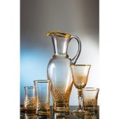 Kcd Antik Sarı 61 Parça Cam Sofra Sunum Çeyiz Seti Su Bardak Takımı Kesme El Dekor thumbnail 1