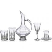 Kcd Carre 31 Parça Cam Sofra Sunum Çeyiz Seti Su Bardak Takımı Kesme El Dekor thumbnail 2