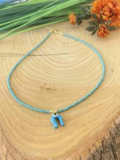 Aksesuar Çarşısı Murano Turkuaz Nal Nazar Boncuk Tasarımlı Kolye thumbnail 4