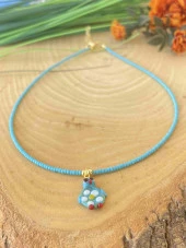 Aksesuar Çarşısı Murano Turkuaz Penguen Tasarımlı Kolye thumbnail 2