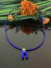 Aksesuar Çarşısı Murano Lacivert Nal Nazar Boncuk Tasarımlı Kolye thumbnail 1