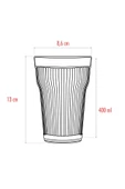 Akrilik Füme Tekli Uzun Bardak & Su Meşrubat Bardağı 400 ml ( Cam Değildir ) - 4