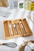 Bambu Ayarlanabilir Çekmece içi Kaşıklık & Çekmece İçi Organizer (25*35*5 / 39*35*5) - 2