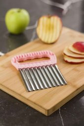 Patates Doğrayıcı Şekilli Sebze Ve Meyve Dilimleyici Hamur Kesme Aparatı Pembe - 1