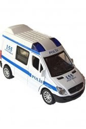 Çek Bırak Metal Sesli Ve Işıklı Polis Minibüsü - 3