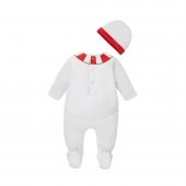 Mothercare Yılbaşı Bebek Kostümü Pamuk Dolgulu Kadife Kardan Adam Tulum ve Şapka Seti 9-12 Ay - 2