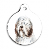 Suluboya Bearded Collie Yuvarlak Köpek Künyesi - 1