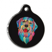 İllüstrasyon Golden Retriever 2 Yuvarlak Köpek Künyesi - 1
