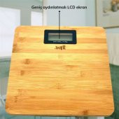 Techfit Bambu Banyo Baskülü Yüksek Hassasiyetli Darbelere Dijital Dayanıklı Terazi Tf 1065 Max 180kg - 2