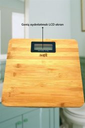 Techfit Bambu Banyo Baskülü Yüksek Hassasiyetli Darbelere Dijital Dayanıklı Terazi Tf 1065 Max 180kg - 7
