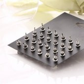 Worldshop 12 Çift Seçme Trend Model Küpe ve Piercing Seti, ahşap kutu içerisinde - 1