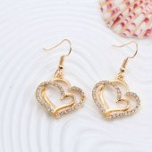 Worldshop ÇOK ŞIK ,TAŞ İŞLEMELİ, KALP TAKI SETİ KOLYE KÜPE18GP , AHŞAP KUTU İÇERİSİNDE - 2