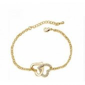 Worldshop İÇ İÇE KALP, KOLYE, KÜPE, BİLEKLİK, TAKI SETİ 18GP ALTIN KAPLAMA, AHŞAP HEDİYE KUTUSU İÇERİSİNDE - 3