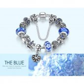 Worldshop YENİ MODA BİLELİK MAVİ QUEEN CHARMLI , AHŞAP KUTU İÇERİSİNDE - 2