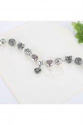 Worldshop Pandora Tarz, Pembe Kalp Charmlı Bileklik, Ahşap Kutu Içerisinde, Yeni Yıl, yılbaşı hediye - 4