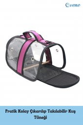 Kuş Taşıma Çantası Kuş Kafesi Tünekli Çanta Flybag - 3