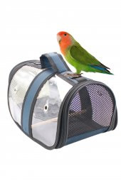 Kuş Taşıma Çantası Kuş Kafesi Tünekli Çanta Flybag - 8