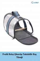 Kuş Taşıma Çantası Kuş Kafesi Tünekli Çanta Flybag - 10