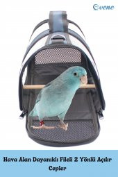 Kuş Taşıma Çantası Kuş Kafesi Tünekli Çanta Flybag - 11