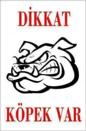 Dikkat Köpek Var Uyarı Levhası (Bulldog Kafası) - 1