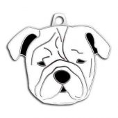 Bulldog Köpek Künyesi (Beyaz) - 1