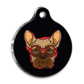 İllüstrasyon French Bulldog 2 Yuvarlak Köpek Künyesi - 1